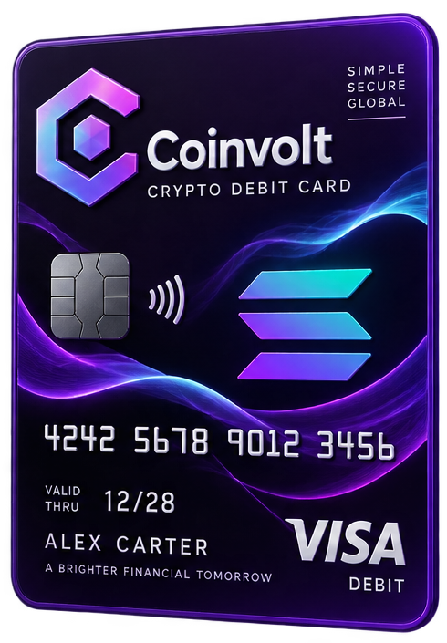 Coinvolt Purple + Neon Solana Card